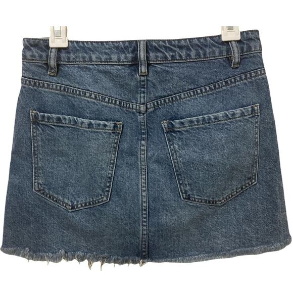 Free People Denim Cut off Skirt size US 4 Full Front Zipper 100% Cotton - Picture 4 of 4